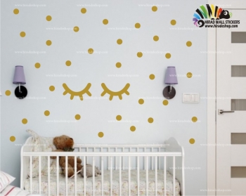 استیکر اتاق کودک و نوزاد پلک و دایره کدh524