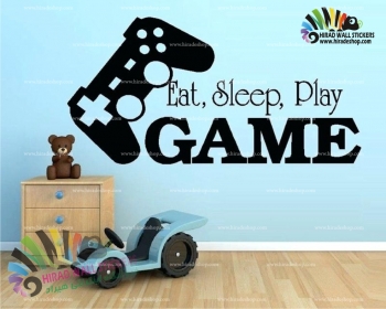 استیکر گیمر خوردن خوابیدن بازی eat sleep play wallsticker کد h948