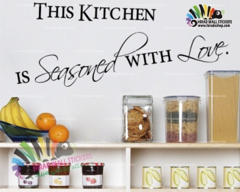 استیکر رستوران و آشپزخانه با چاشنی عشق Kitchen with Seasoned Love Wallstickers کد h1496