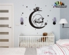 استیکر اتاق کودک جغد در ماه owl,moon wallstickers کد h059