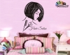 استیکر و برچسب دیواری آرایشگاه زنانه و سالن زیبایی صورت دختر و قیچی و شانه آرایشگری beauty salon، women hair dresser  کد h1384