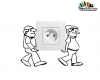 استیکر کلید و پریز آدم های باربر Switches and Sockets wallstickers کد h2228