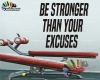 استیکر ورزشی جمله انگیزشی اداری از بهانه های خود قوی تر باشید Be Stronger Than Your Excuses Wallstickers کد h1466