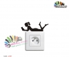 استیکر  و برچسب کلید و پریز دختر درس خوانSwitches and Sockets wallstickers کد h2349