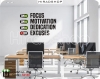 استیکر اداری بدون بهانه no excuses wall stickers کد h2148