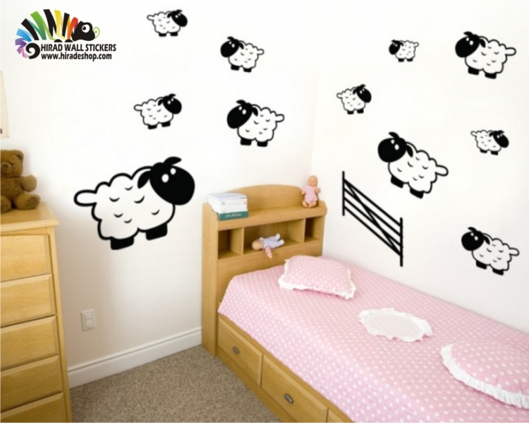 استیکر و برچسب دیواری اتاق کودک بره ها کد h377 استیکر و برچسب دیواری اتاق کودک بره ها کد h377