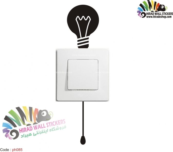 استیکر کلید و پریز لامپ رشته ای کلاسیک Classic Incandescent Lamp Wallstickers کد h2431