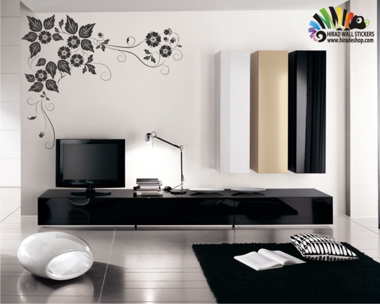 برچسب دیواری گل دو طرفه کد h105 برچسب دیواری گل دو طرفه کد h105