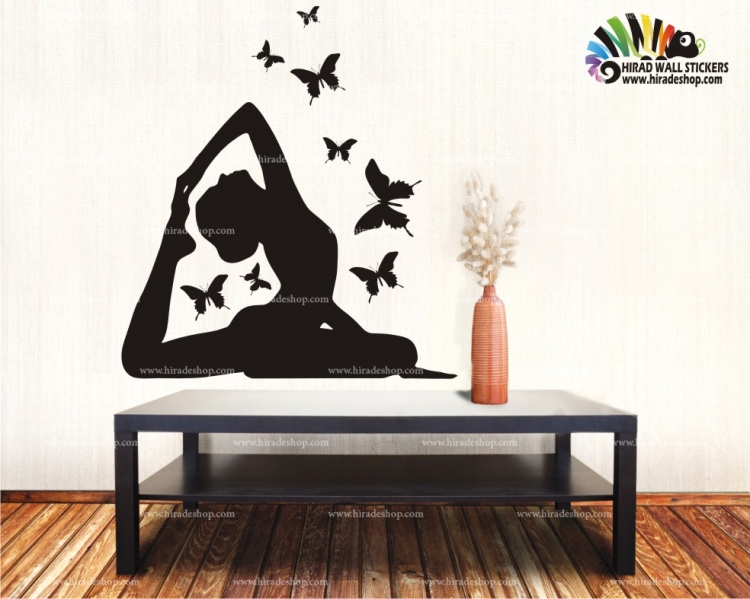 استیکر ورزشی یوگا و پروانه کدh515 استیکر ورزشی یوگا و پروانه کدh515