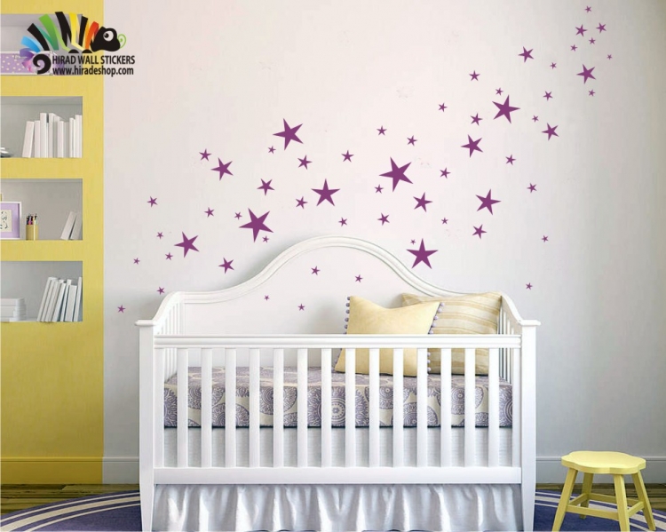 استیکر و برچسب دیواری اتاق کودک پک تکرار شونده ستاره Star Repetitive Pack Wallstickers کد h102