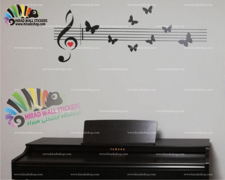 استیکر کلید سل و پروانه ، اموزشگاه موسیقی کدh780