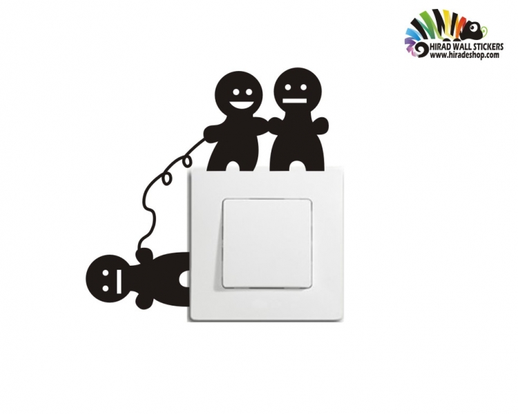 برچسپ و استیکر کلید و پریز سه آدمک Switches and Sockets wallstickersکد h2044