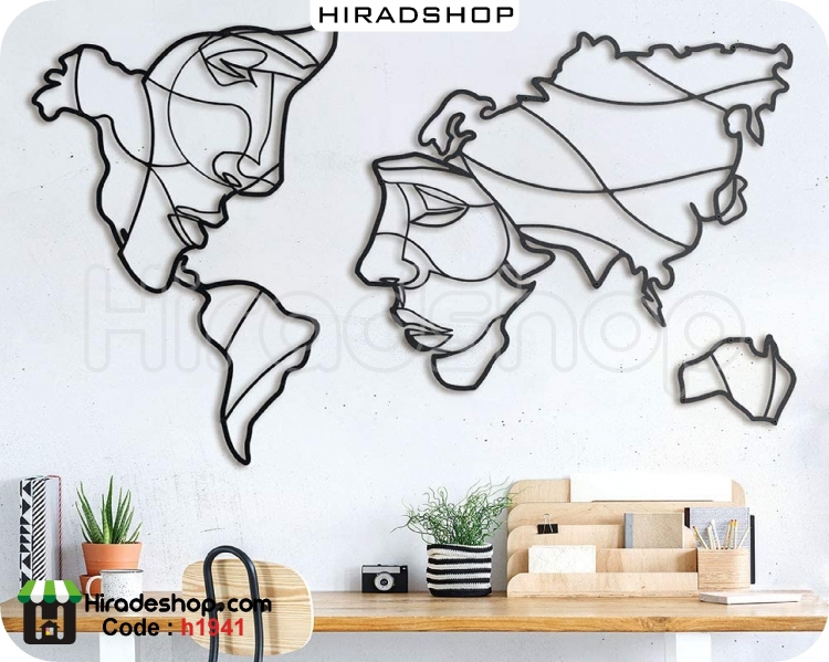 استیکر و برچسب دیواری نقش جهان و آژانس هواپیمایی worldmap,tarvel agency wallstickers کد h1941