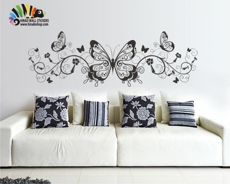 استیکر و برچسب دیواری پروانه وسط کد h364  استیکر و برچسب دیواری پروانه وسط کد h364