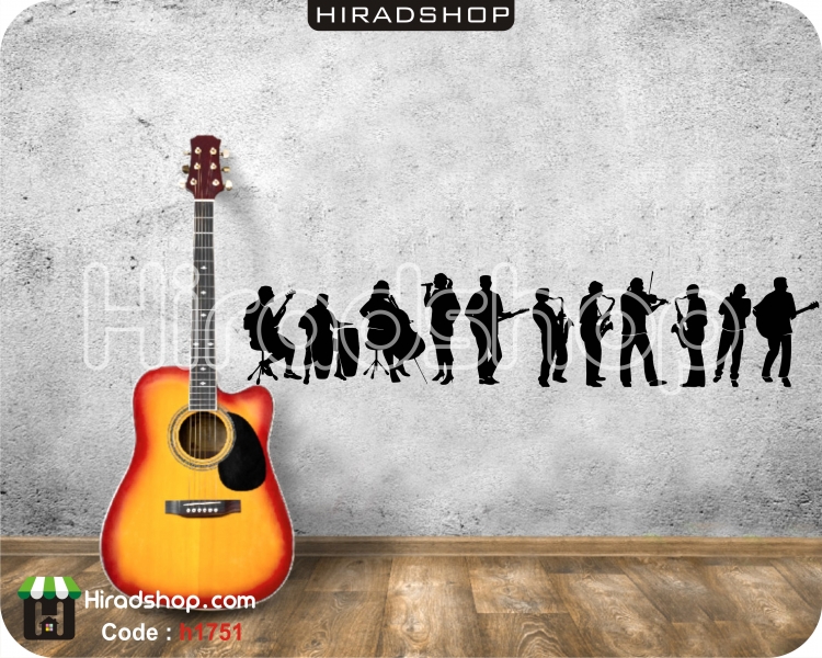 استیکر و برچسب دیواری موسیقی گروه سازinstruments group wallstickers  کد h1751