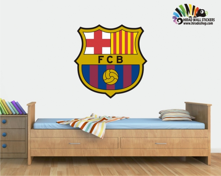 استیکر و برچسب دیواری آرم باشگاه بارسلونا baecelona wall stickers کد h408