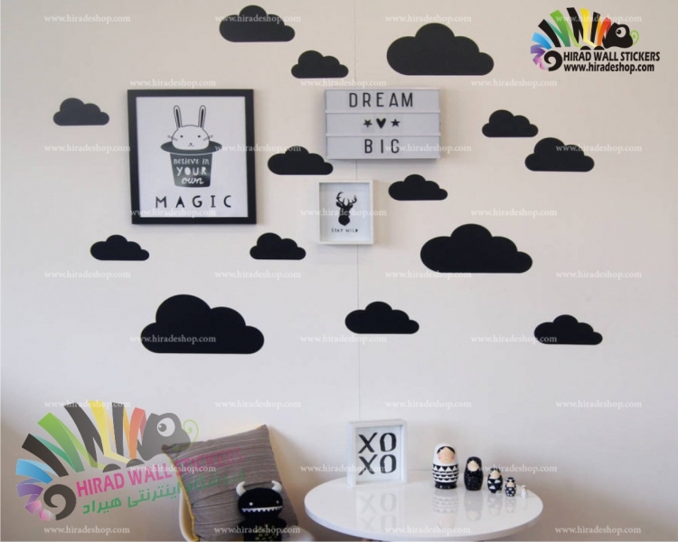 استیکر و برچسب دیواری پک ابر Clouds Wallsticker کد h1606