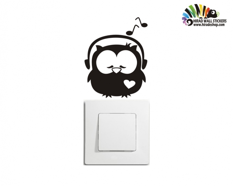 استیکر کلید و پریز جغد و هدفون owl wallstickersکد h2246