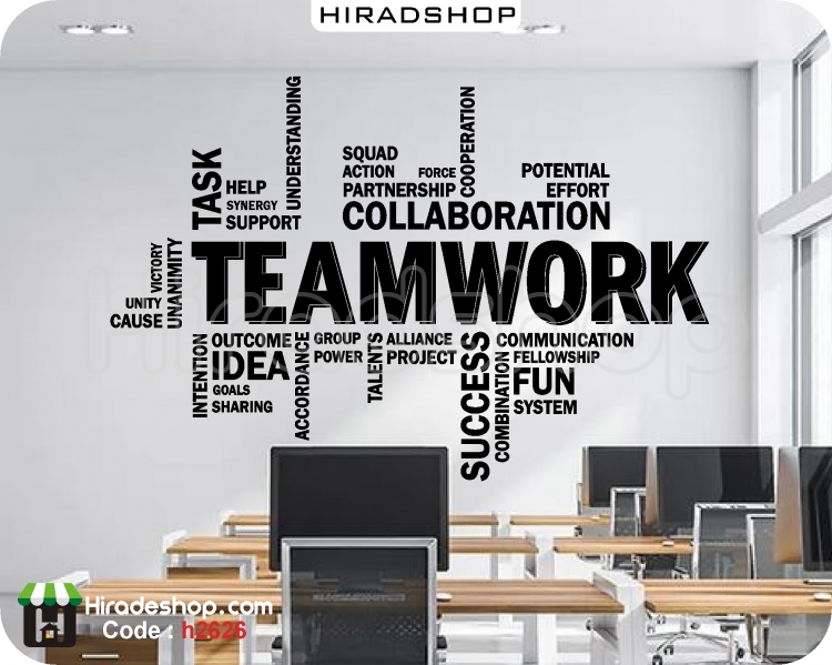استیکر و برچسب دیواری انگیزشی و اداری موفقیت team work کد h2626