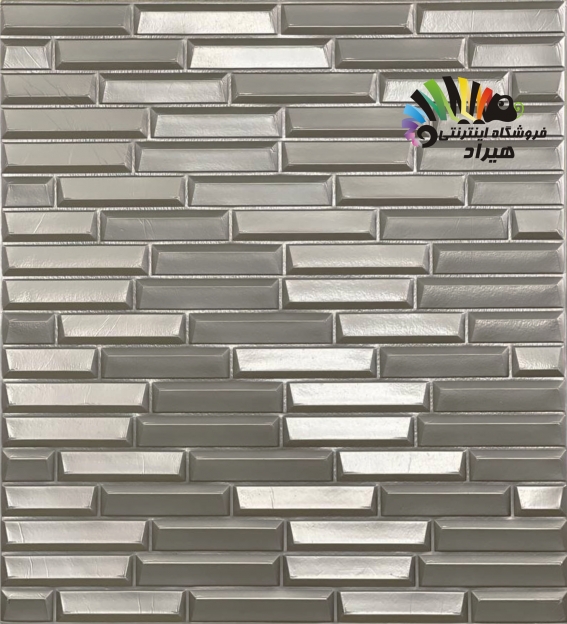 دیوار پوش فومی پشت چسبدار ایرانی طرح شمشه نقره ای