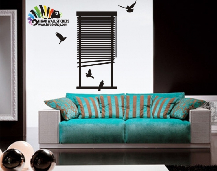 استیکر پنجره و پرنده windows and birds wallstickersکد h021