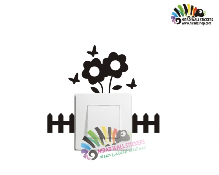 استیکر کلید و پریز گل و نرده Switches and Sockets wallstickersکد h2295