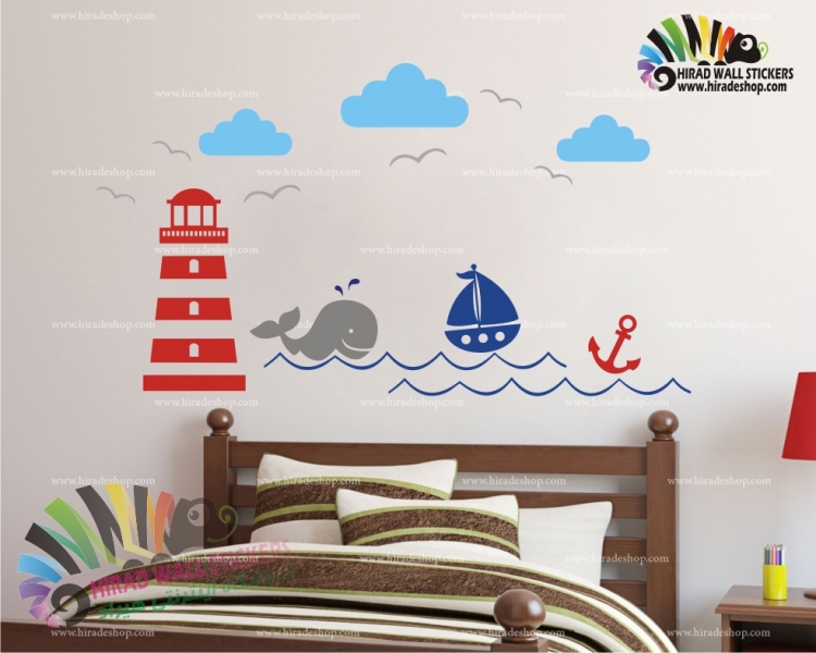 استیکر اقیانوس اطلس atlas ocean wall stickers  کدh773