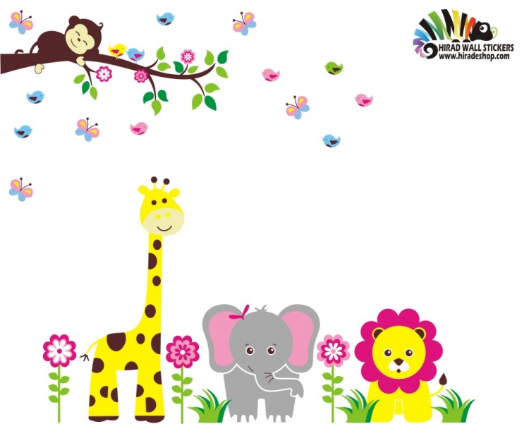 استیکر اتاق کودک حیوانات animals wall stickersکد h465