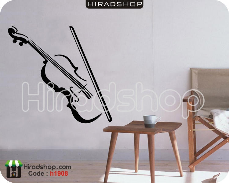 استیکر و برچسب دیواری ساز ویولنViolin wallstickers کد h1908 استیکر و برچسب دیواری ساز ویولنViolin wallstickers کد h1908