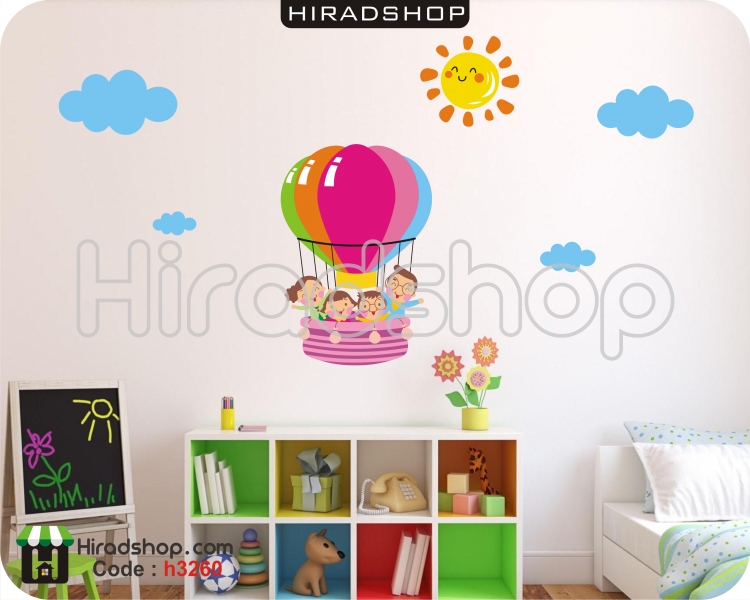 استیکر و برچسب دیواری بالن و ابر و خورشید Balloons, clouds and the sun wallstickersکد h3260 استیکر و برچسب دیواری بالن و ابر و خورشید Balloons, clouds and the sun wallstickersکد h3260