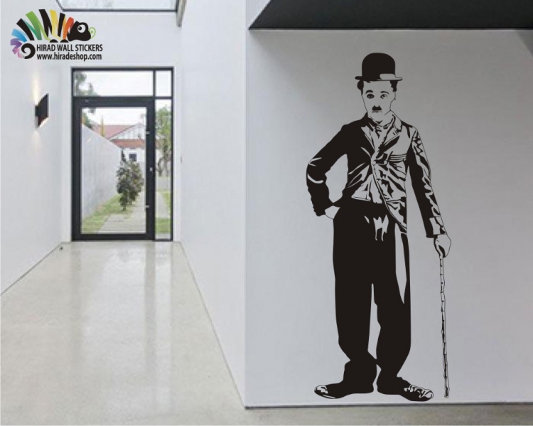 استیکر و برچسب دیواری چارلی چاپلین charlie chaplinکد h118 استیکر و برچسب دیواری چارلی چاپلین charlie chaplinکد h118