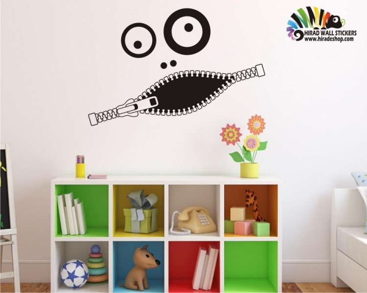 استیکر و برچسب دیواری فانتزی دهن زیپی کد h150 استیکر و برچسب دیواری فانتزی دهن زیپی کد h150