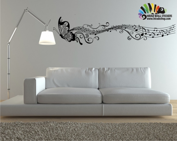 استیکر و برچسب دیواری پروانه دنباله نت کد h215 استیکر و برچسب دیواری پروانه دنباله نت کد h215