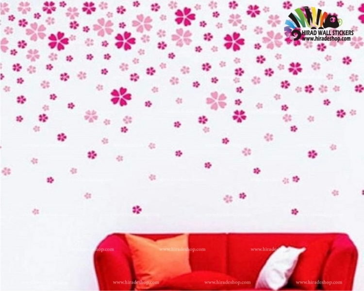 استیکر دیواری پک تکرار شونده بارش گل ها کد h531 استیکر دیواری پک تکرار شونده بارش گل ها کد h531