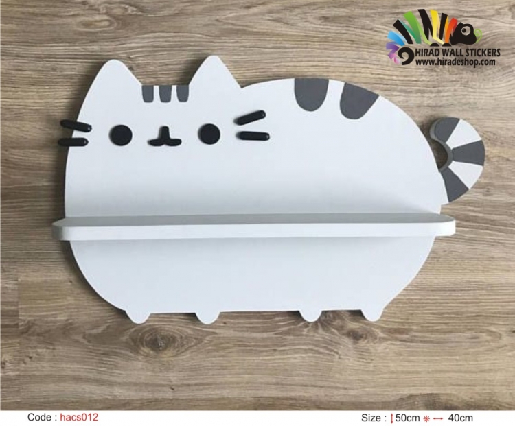 شلف دیواری طرح گربه cat wall shelf کد hacs012