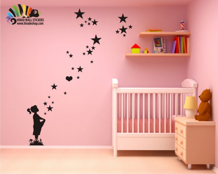 استیکر و برچسب دیواری دختر دامن ستاره کد h305 استیکر و برچسب دیواری دختر دامن ستاره کد h305