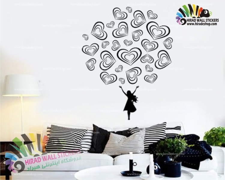 استیکر روز ولنتاین دختر عاشق In Love Girl Wallstickers کد h1469