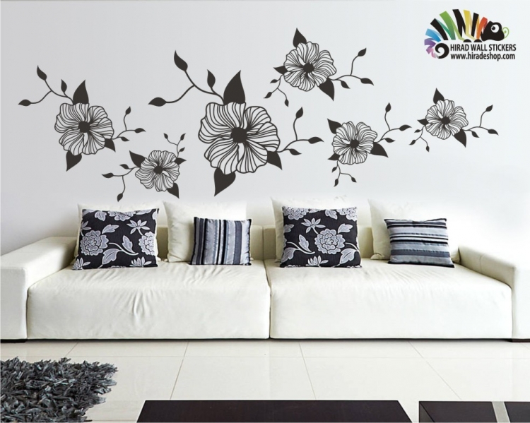 استیکر و برچسب دیواری گل 6 تکه flower wall stickers کد h113 استیکر و برچسب دیواری گل 6 تکه flower wall stickers کد h113