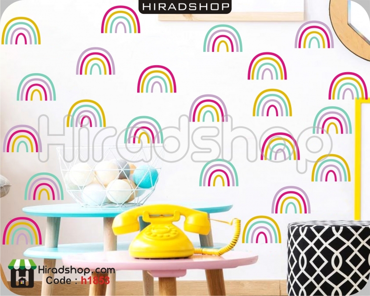 استیکر و برچسب دیواری پک تکرارشونده رنگین کمان کد h1853 استیکر و برچسب دیواری پک تکرارشونده رنگین کمان کد h1853