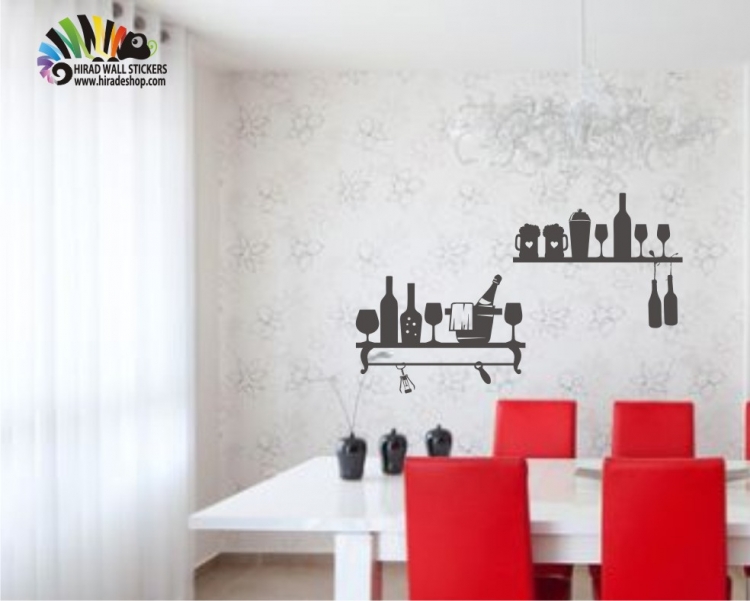 استیکر شلف بطری آشپزخانه kitchen wall stickers کد h097