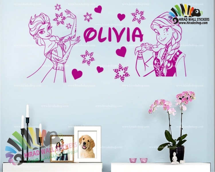 استیکر انیمیشن منجمد السا و آنا Frozen Elsa & Anna Wallstickers کد h961