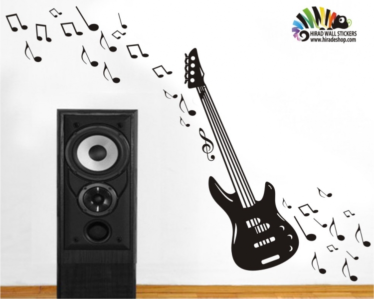 استیکر و برچسب دیواری  گیتار الکتریک electrik guitar wall stickers کدh127