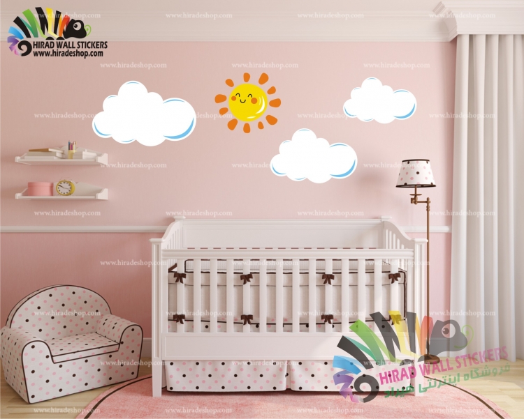 استیکر اتاق کودک خورشید و ابر Sun and Cloud Wallstickers کد h1455 استیکر اتاق کودک خورشید و ابر Sun and Cloud Wallstickers کد h1455