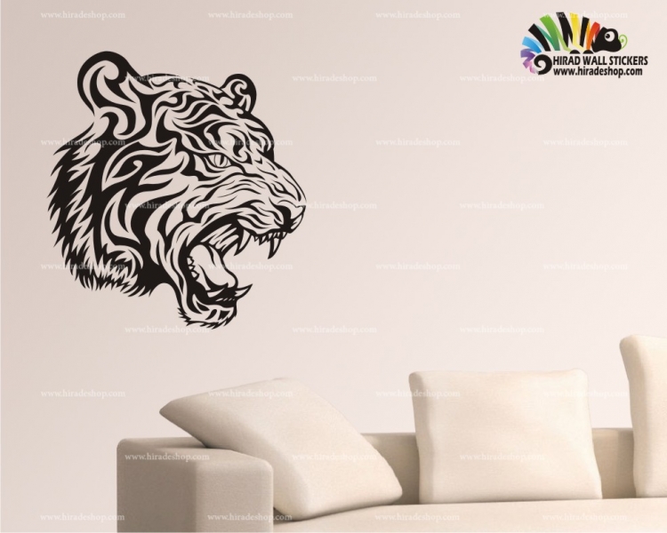 استیکر و برچسب دیواری سر ببر tiger wall stickers کد h478