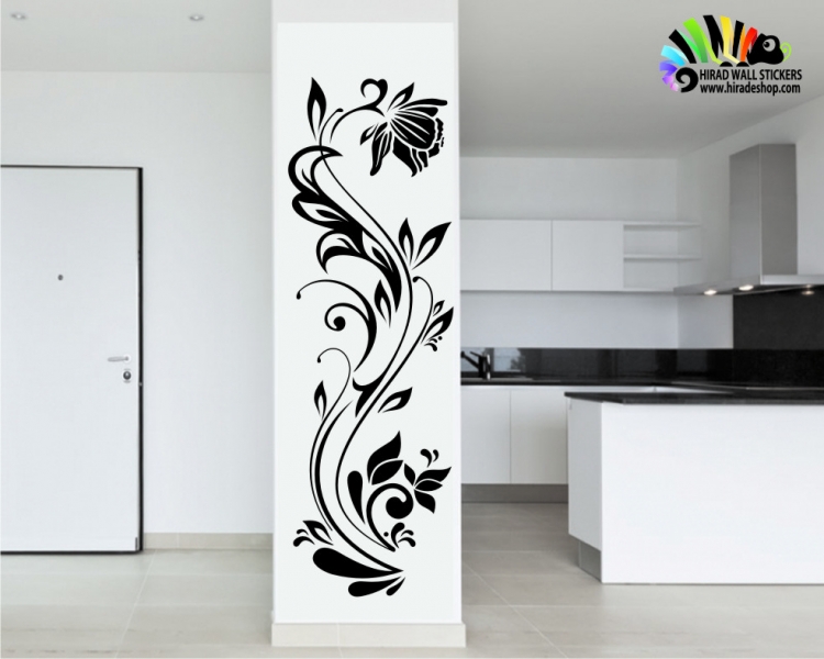  استیکر گل عمودیvertical flower wallstickers کد h038