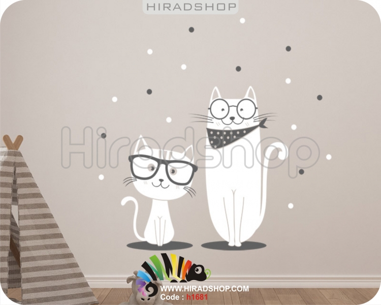 استیکر و برچسب دیواری اتاق کودک گربه کد h1681 استیکر و برچسب دیواری اتاق کودک گربه کد h1681