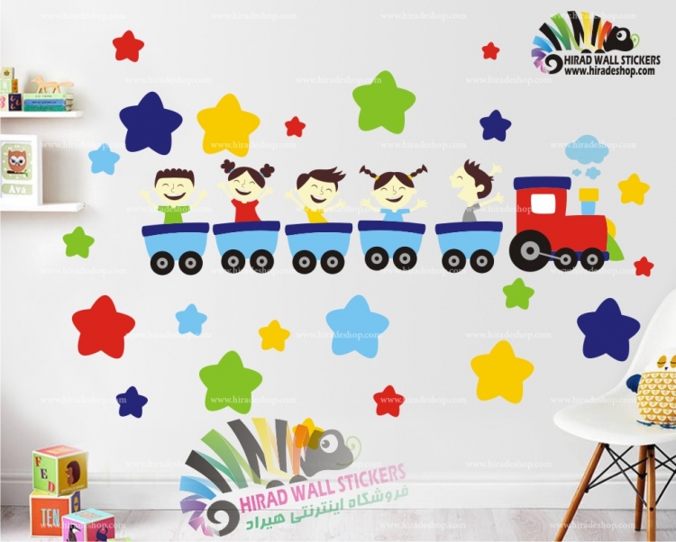استیکر و برچسب دیواری اتاق کودک قطار بچه ها کدh596 استیکر و برچسب دیواری اتاق کودک قطار بچه ها کدh596
