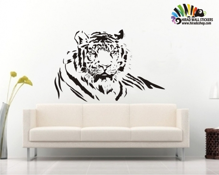  استیکر و برچسب دیواری ببر نشسته tiger wall stickers کد h410