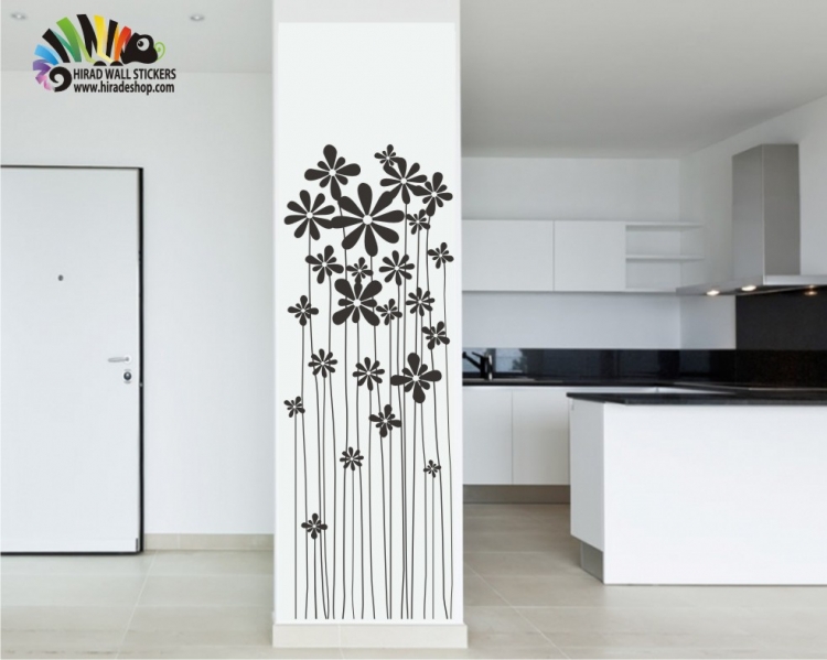 استیکر و برچسب دیواری ستونی گل نیلوفر بلندlilies wallsticker کد h096