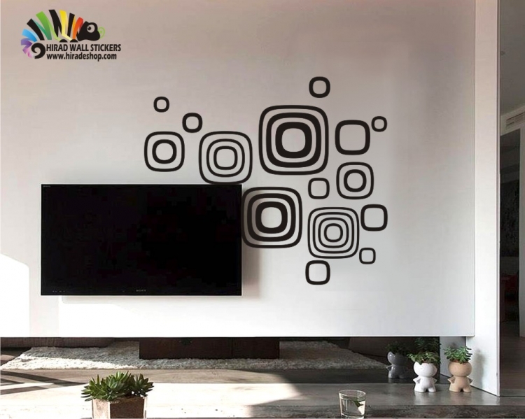 استیکر و برچسب دیواری مربع تو در تو کد h256 استیکر و برچسب دیواری مربع تو در تو کد h256